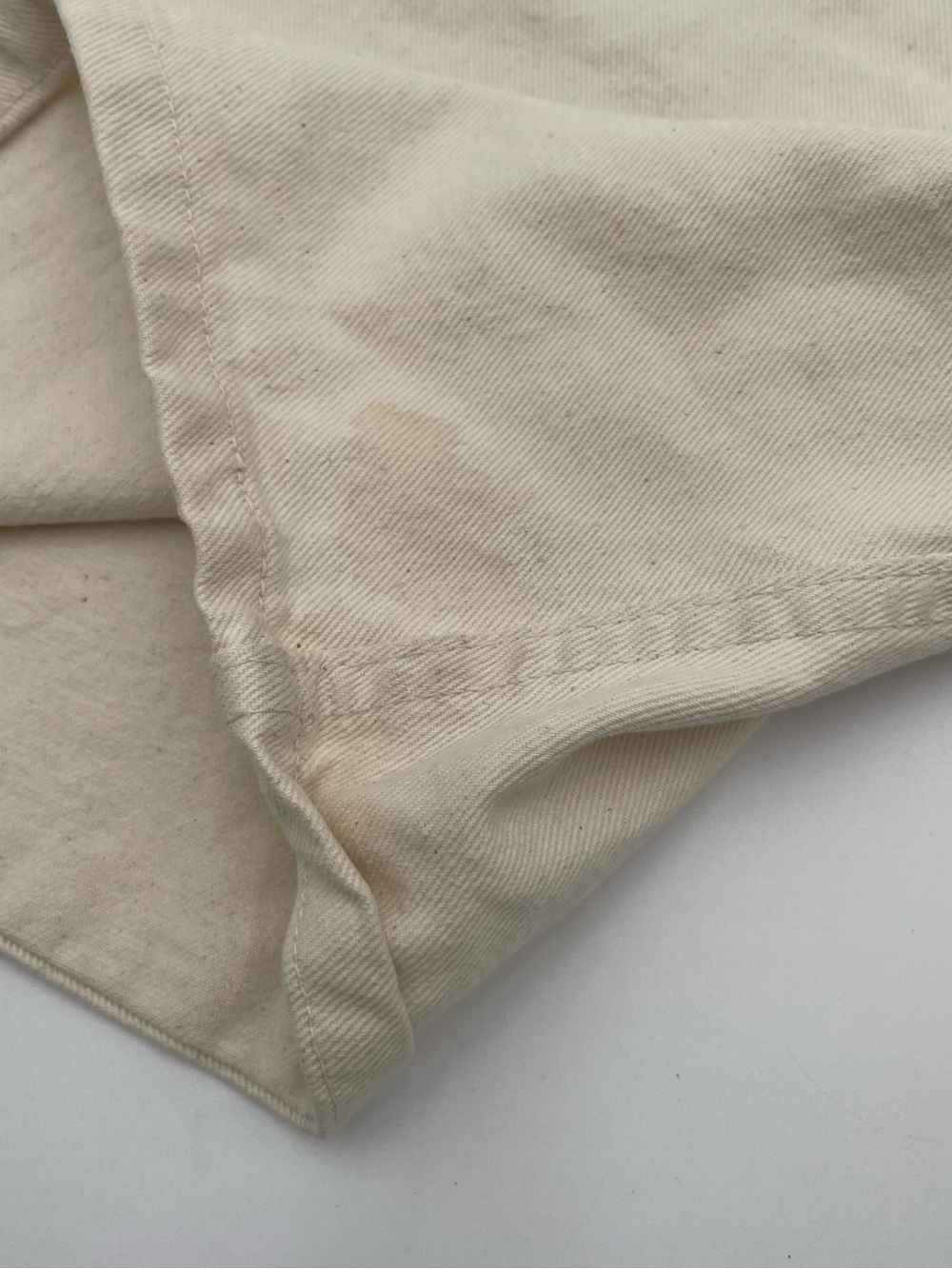 VTG Levi's 951 Jean Shorts Jorts Women’s 14 Beige Denim Orange Tab 90s USA Made - Picture 10 of 11